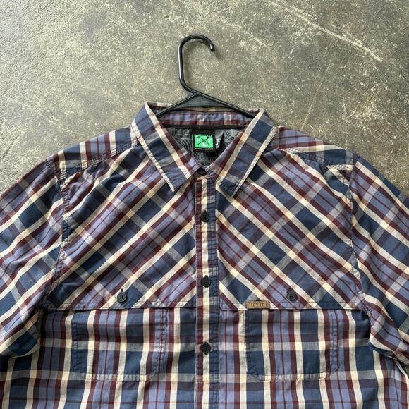 HippyTree Surf & Stone Shirt Mens M Blue Plaid Short Sleeve Button Up Outdoor - Picture 2 of 9